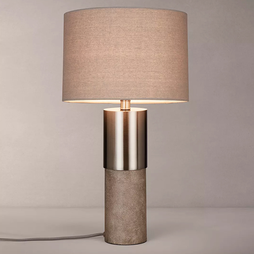 Akani Table Lamp, Grey/Nickel