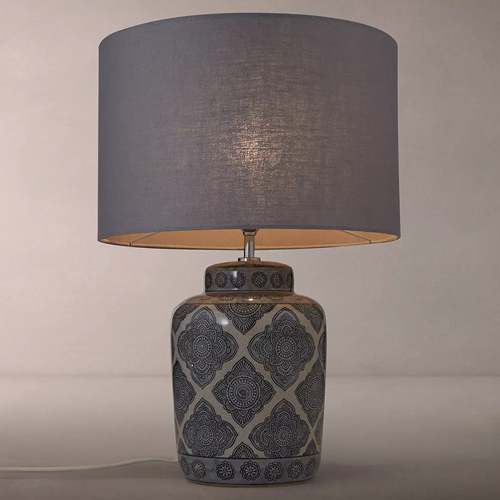Coraline Ceramic Lamp Base, H34.5cm, Grey