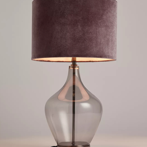 Ursula Glass Table Lamp, Gunmetal