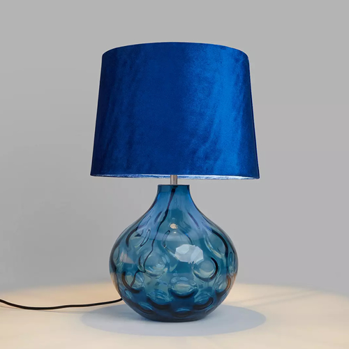 Vivienne Smoked Glass Table Lamp, Blue