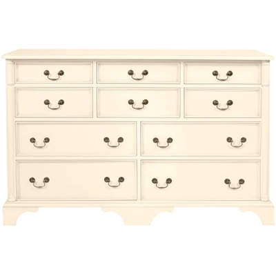 10 Drawer Ivory, Cream Wood Chateau Style Chest of Drawers