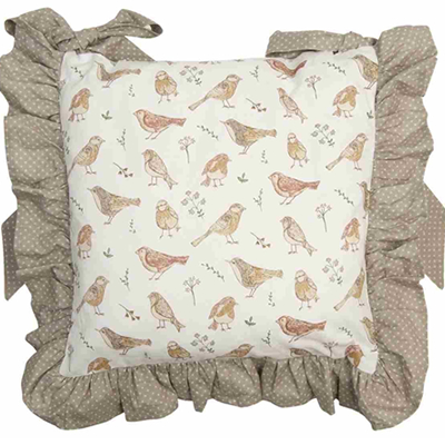 Singing Birds Chair Cushion / Seat Pad by Clare & Eef