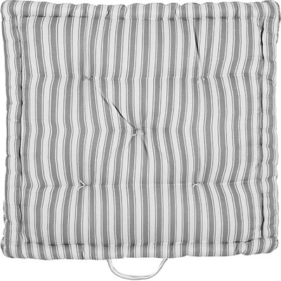 Ticking Stripe Boxed Seat Pad in Grey or Red or Blue