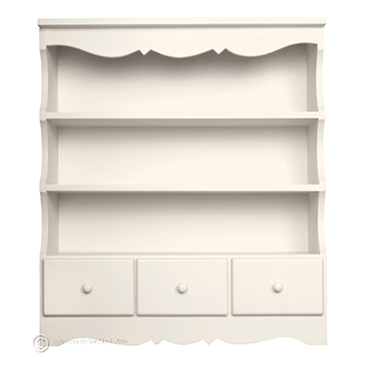 White Elegant French Style Kitchen Shelves in White