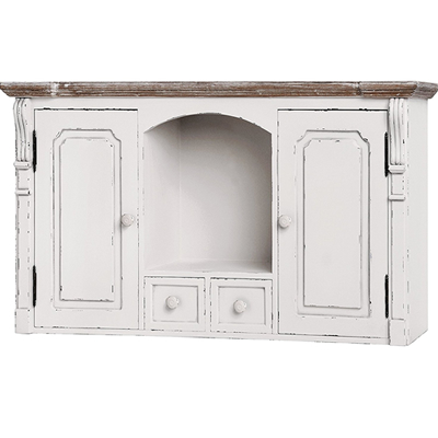 White Distressed Wooden Kitchen Cabinet French Chateau Chic