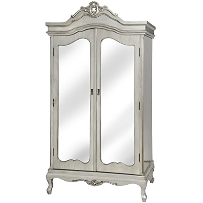 French Mirrored Painted Wardrobes, Shabby Chic