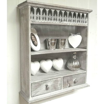 French Vintage Style Grey Shelves