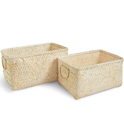 Bamboo Rectangle Baskets Set of 2