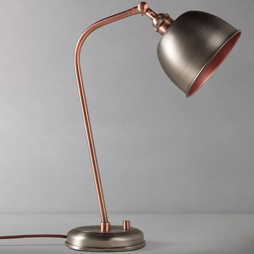 Baldwin Desk Lamp, Pewter, Copper
