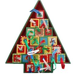 Christmas Scandinavian Wooden Christmas Tree Advent Calendar by Gisela Graham with Drawers