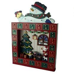 Christmas Luxury Wooden Snowman Advent Calendar with Hanging Decorations