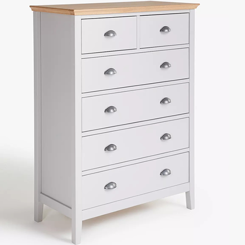 . Albany 6 Drawer Chest, Grey/Oak