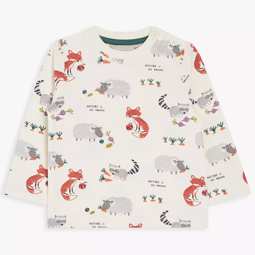 Baby Nature Is All Around Animals Jersey Fox Top, Neutral