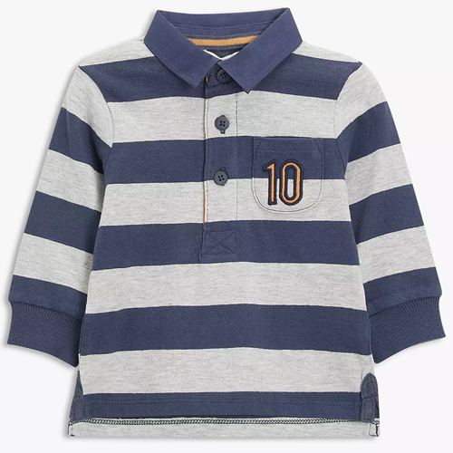 Baby Rugby Stripe Top, Blue