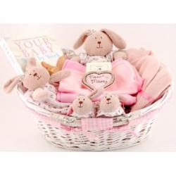 Luxury Baby Gift Basket - Pink (0-3 Months)