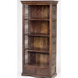 Jali Tall Bookcase with 2 Drawers