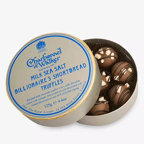 . Charbonnel et Walker Billionaire Shortbread Truffles, Box of 8, 125g