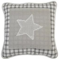 Christmas Cushion ~ Dove Grey / White with Star Cushion Cover 40cm x 40cm