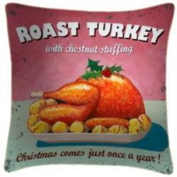 Christmas Cushion ~ Roast Turkey Christmas Cushion