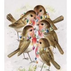 Christmas Robins Tea Towel ~ Teatowel  100% Cotton