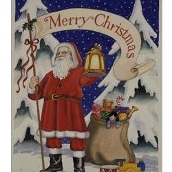 Christmas Traditional Santa / Father Christmas Tea Towel ~ Teatowel  100% Cotton