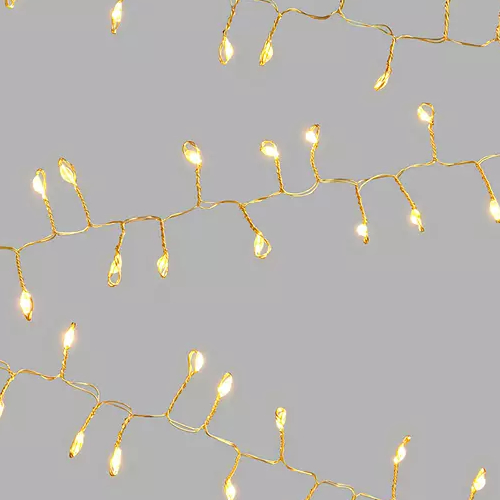 . 100 LED Cluster Lights, Gold Wire / Warm White, L1.5m