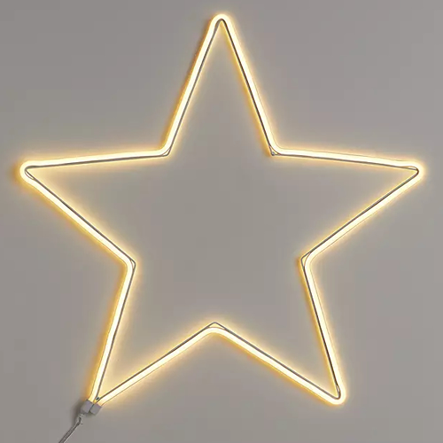 . Neon Star Light, Large, Pure White