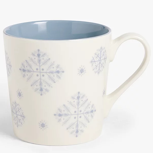 Christmas Snowflake Fine China Mug, 294ml, Blue