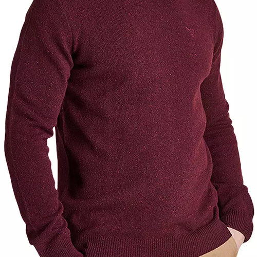 Barbour Tisbury Lambswool Crew Neck Jumper, Ruby