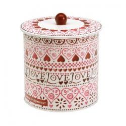 Christmas Cake Tins ~ Red & White Pretty Pattern with Hearts by Emma Bridgewater, Biscuit Barrel