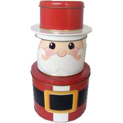 Christmas Cake Tins ~ Fun Santa / Father Christmas Figure Set of 3