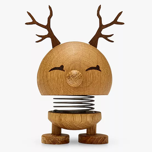 . Hoptimist Bimble Reindeer Christmas Ornament, Small, Oak
