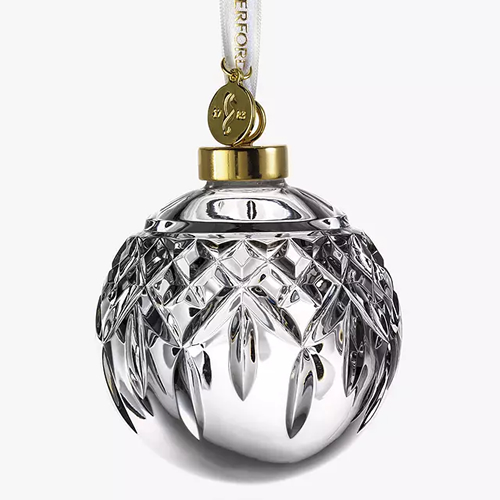 . Christmas Waterford Lismore Bauble, Clear