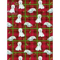 Christmas Luxury Wrapping Paper ~ Westie, West Highland Terrier Tartan Paper