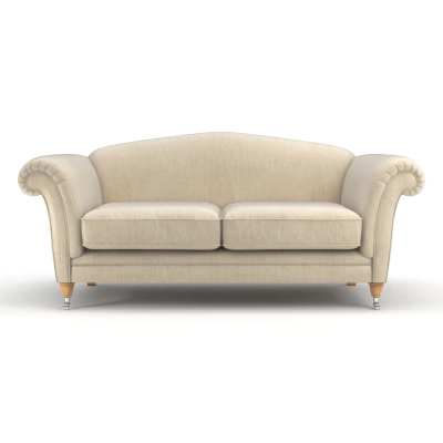 Classic Upholstered Two Seater Comfortable Period Sofa with Feet - Available in A Range of Colours and Finishes