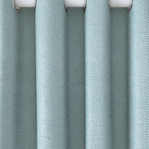 Basket Weave Pair Blackout Lined Eyelet Curtains, Mineral Blue, W167 x Drop 137cm