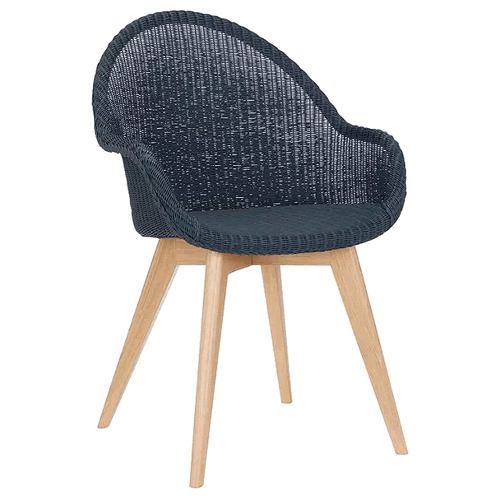 Croft Collection Easdale Lloyd Loom Dining Chair, Ink Blue