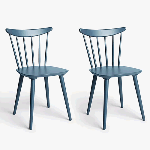 Spindle Dining Chair, Set of 2, FSC Certified (Beech), Blue