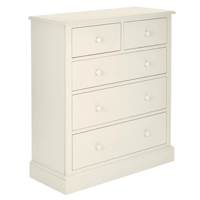 Light Grey Painted 5 Drawer Chest of Drawers