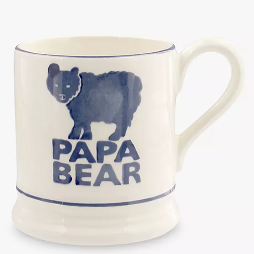 . Emma Bridgewater Papa Bear Dad Half Pint Mug, 310ml, Blue/White