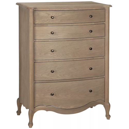 . Etienne 5 Drawer Chest, Oak