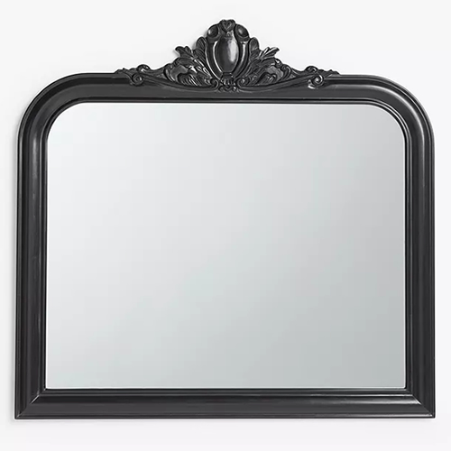 . Carved Overmantle Mirror, 105 x 109cm, Black