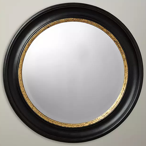 . Circle Wall Mirror, Dia.68cm, Black / Gold