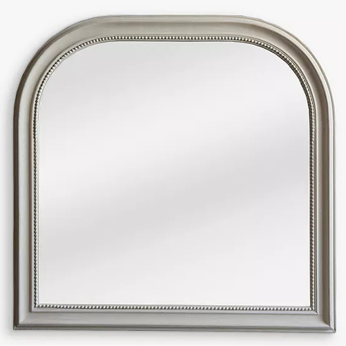 . Distressed Overmantle Mirror, 90 x 92cm, White