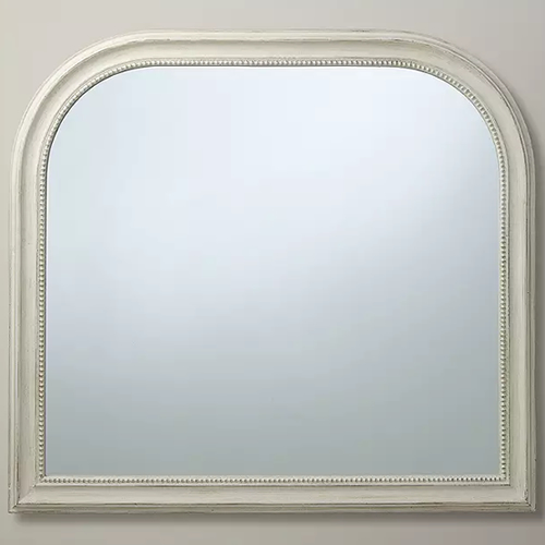 . Distressed Overmantle Mirror, 95 x 104cm, Cream