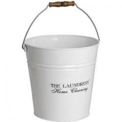 White The Laundress Enamel Bucket