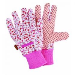 Ditzy Glove Pink Cotton Gloves - Medium