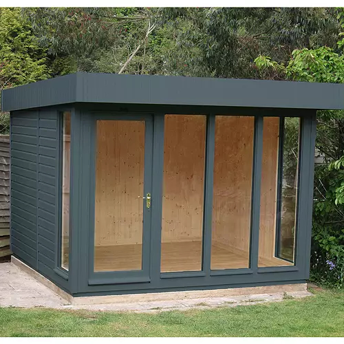 Crane Garden Buildings 3 x 3m Garden Studio, FSC-Certified (Scandinavian Redwood), Shale