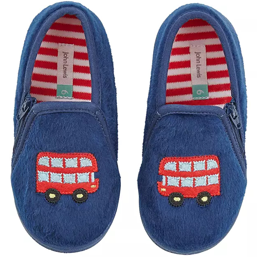 . Baby Bus Slippers, Navy