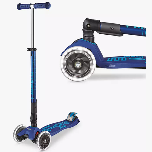 . Micro Scooters Maxi Deluxe Foldable LED Scooter, Navy